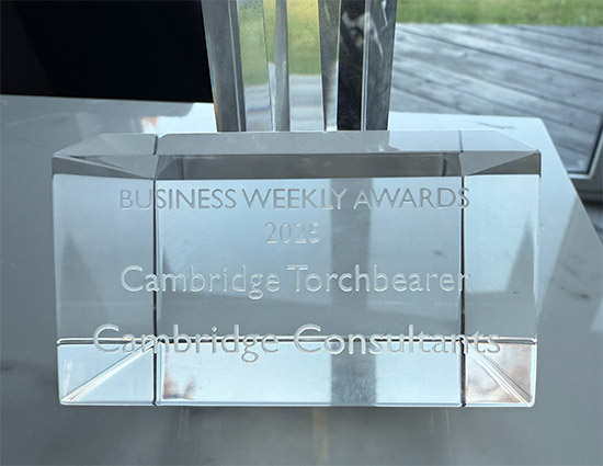 Cambridge Consultants scoops Cambridge Torch at Business Weekly Awards